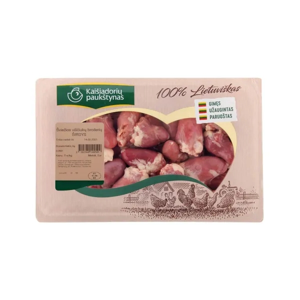 Šviežios viščiukų broilerių širdys KAIŠIADORIŲ PAUKŠTYNAS, 400 g