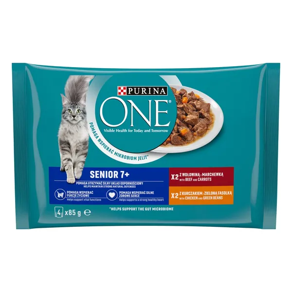 Visavertis kačių ėdalas PURINA ONE SENIOR, 4 x 85 g