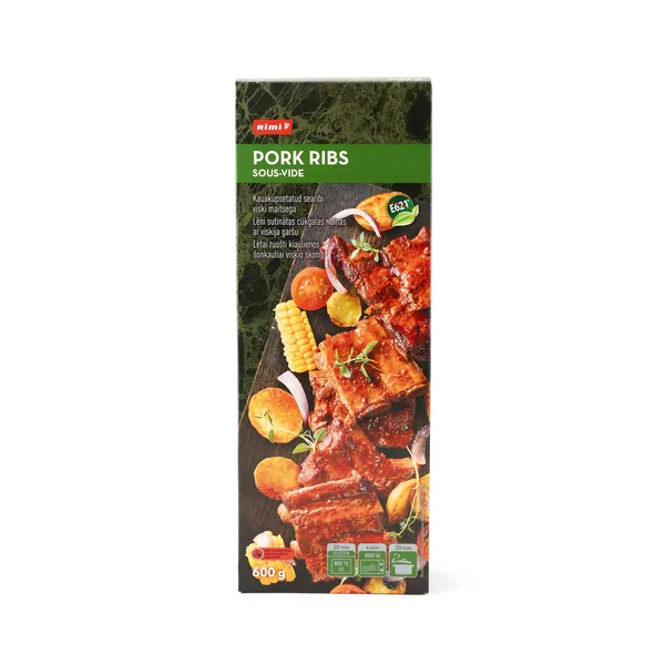 Lėtai ruošti, viskio skonio kiaulienos šonkauliai RIMI, 600 g