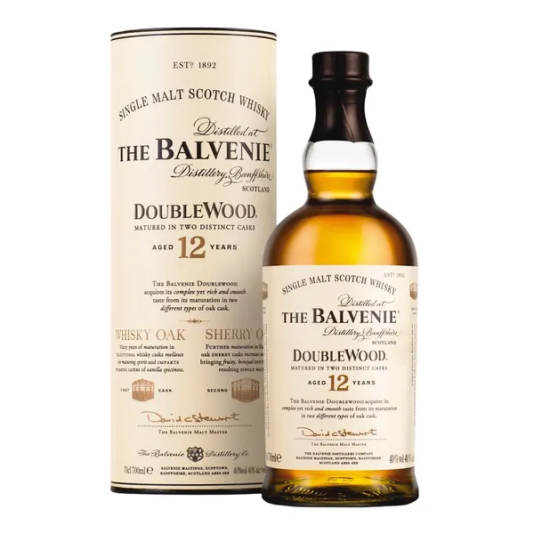 Škotiškas viskis BALVENIE 12 Years Double Wood Single Malt, 40%, 0,7 l