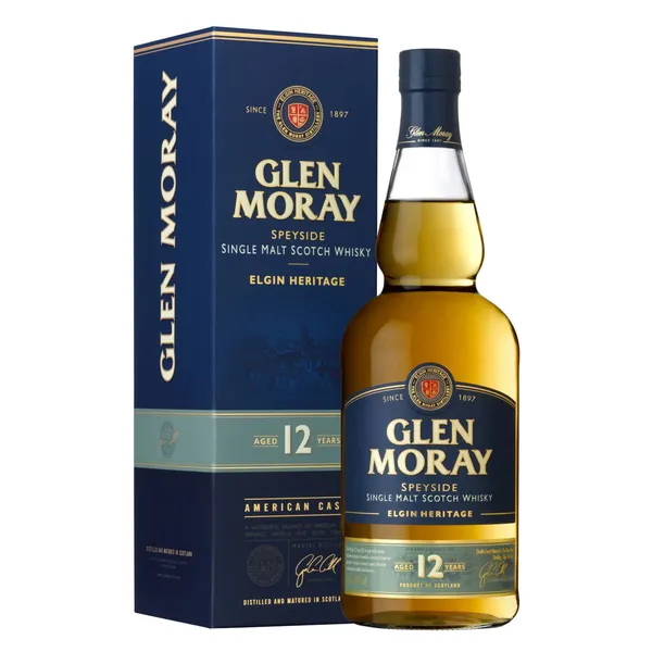 Viskis GLEN MORAY 12Y SINGLE MALT, su dėžute, 40 %, 0,7 l