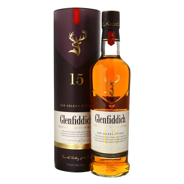 Vieno salyklo škotiškas viskis GLENFIDDICH 15 Y.O. dėžutėje, 40 %, 0,7 l