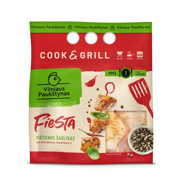 Vištienos šašlykas pipiriniame marinate FIESTA, 680 g