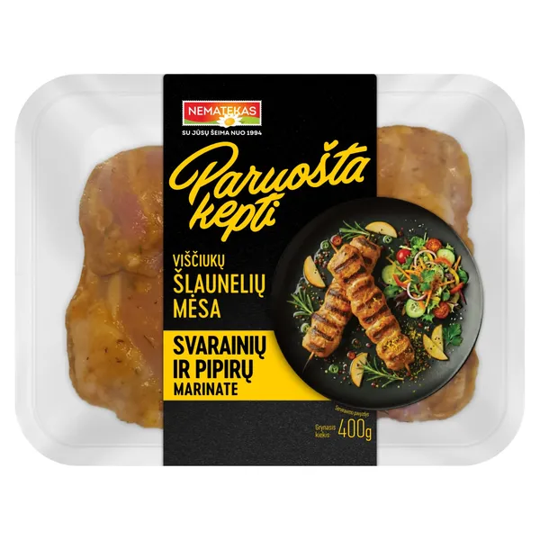 Vištienos šlaunelių mėsa svarainių ir pipirų marinate PARUOŠTA KEPTI, 400 g