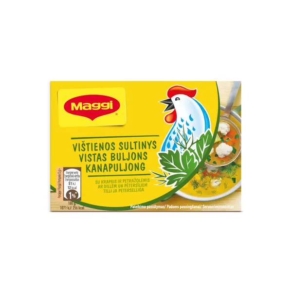 Vištienos sultinys kubeliais MAGGI su krapais ir petražolėmis, 80 g