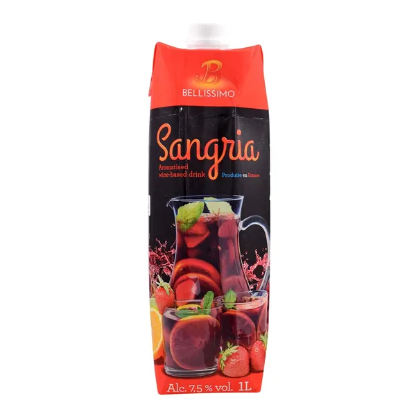 Aromatizuotas vyno gėrimas SANGRIA BELLISSIMO 7,5%, 1 l