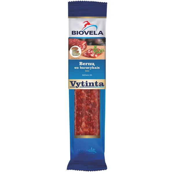 Vytinta BERNŲ dešra su baravykais BIOVELA, a. r., 200 g