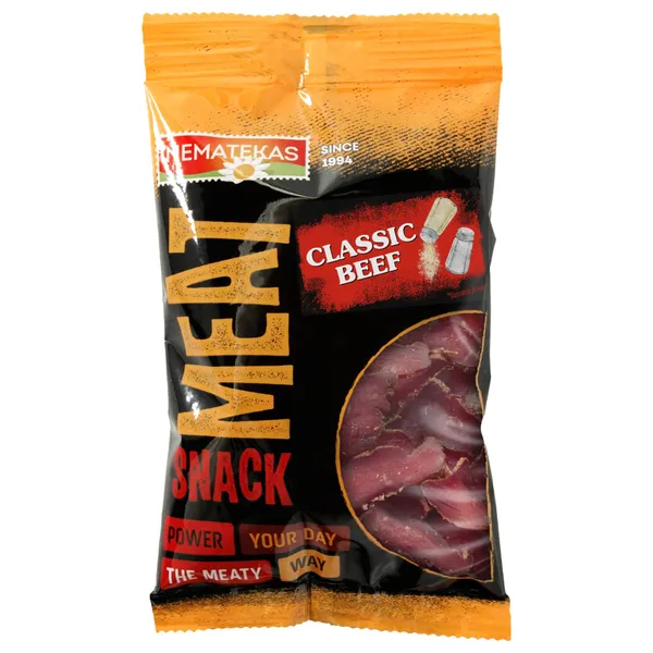 Vytinta jautienos nugarinė MEAT SNACK, klasikinio skonio, a. r., 50 g