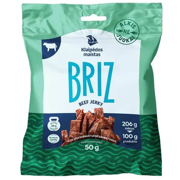Vytintos jautienos juostelės BRIZ, a. r., 50 g