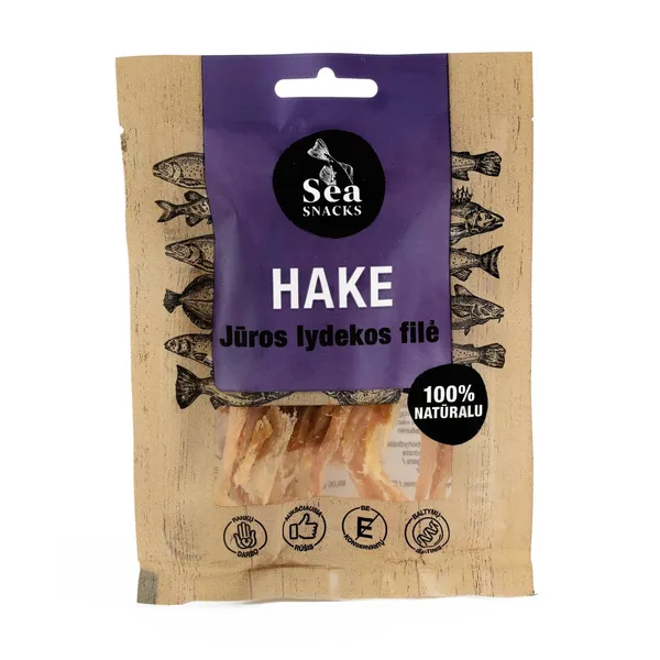Vytintos jūrinės lydekos filė juostelės SEA SNACK, 30 g