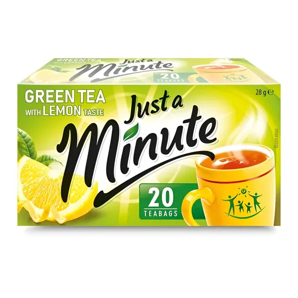 Žalioji arbata JUST A MINUTE LEMON, 20 x 1,4 g