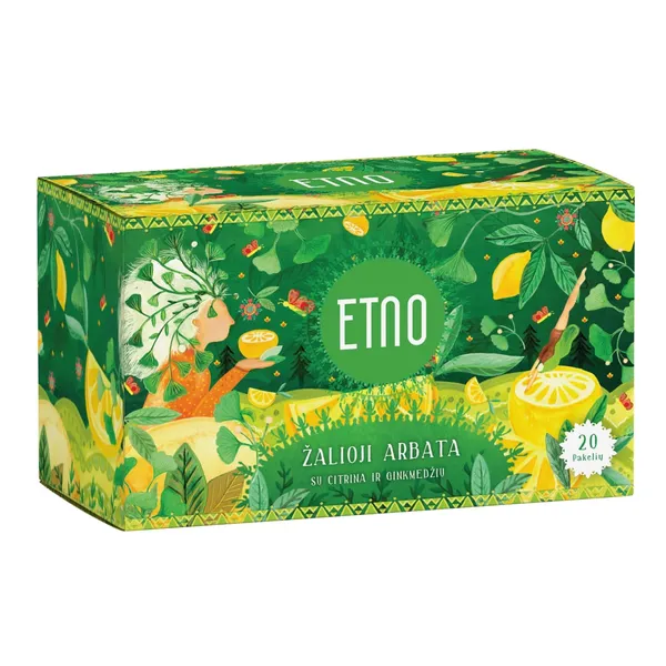 Žalioji arbata su citrina ir ginkmedžiu ETNO, 40 g