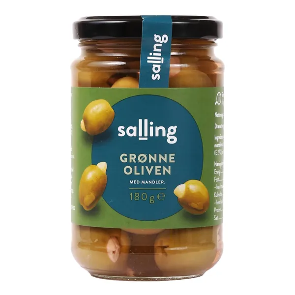 Žaliosios alyvuogės sūryme su migdolais SALLING, 290 g