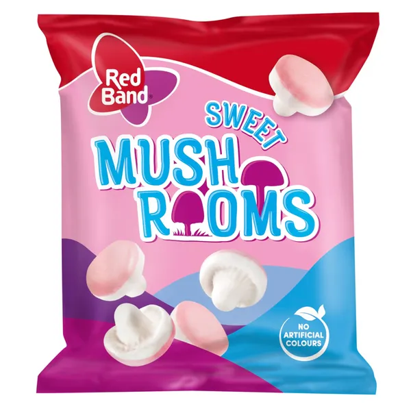 Aviečių skonio žėlė saldainiai RED BAND SWEET MUSHROOMS, 100 g