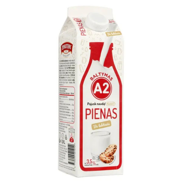 Piens A2 bez laktozes 3,5% 0,9l