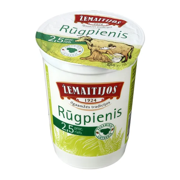 ŽEMAITIJOS rūgpienis, 2,5 % rieb., 0,5 kg