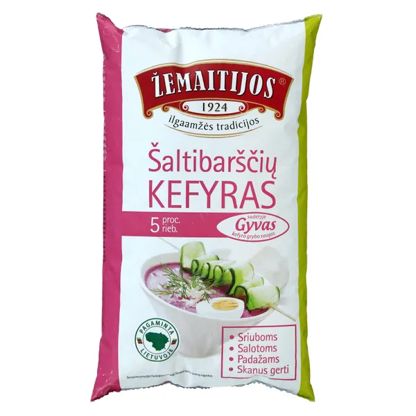Kefyras ŽEMAITIJOS Šaltibarščių, 5%, 0.9 kg
