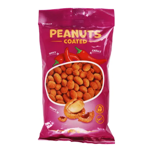 Žemės riešutai traškioje luobelėje RIMI, aitriosios paprikos skonio, 140 g