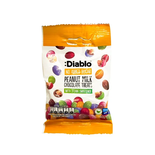 Žemės riešutai pieniniame šokolade su saldikliu DIABLO, 40 g