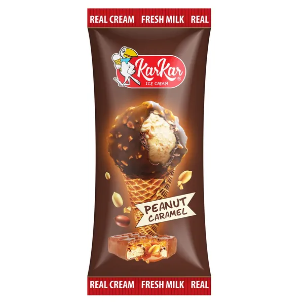 Žemės riešutų plombyras su karamele ragelyje KAR KAR, 150 ml / 90 g