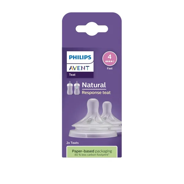Silikoniniai žindukai buteliukui PHILIPS AVENT NEUTRAL RESPONSE, 3 + mėn., 2 vnt.