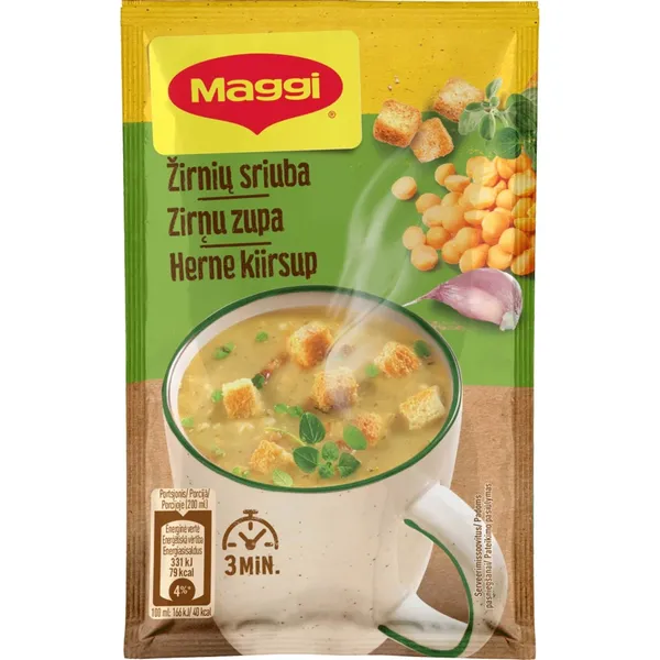 Zirņu zupa Maggi ar grauzdiņiem 22g