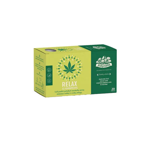 Žolelių arbata su kanapėmis RELAX ŽOLYNĖLIS, 30 g