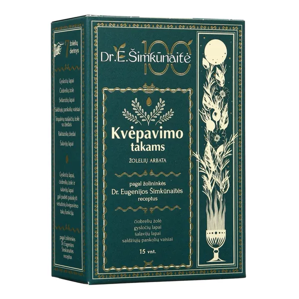 Žolelių arbata ETNO Dr. Šimkūnaitės Kvėpavimo takams, 2 g x 15