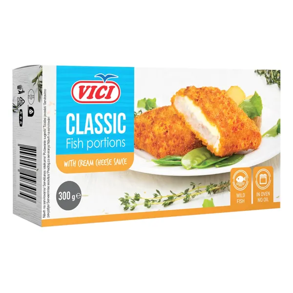 Zivju porcijas Viči ar sieru, panējumā 300g