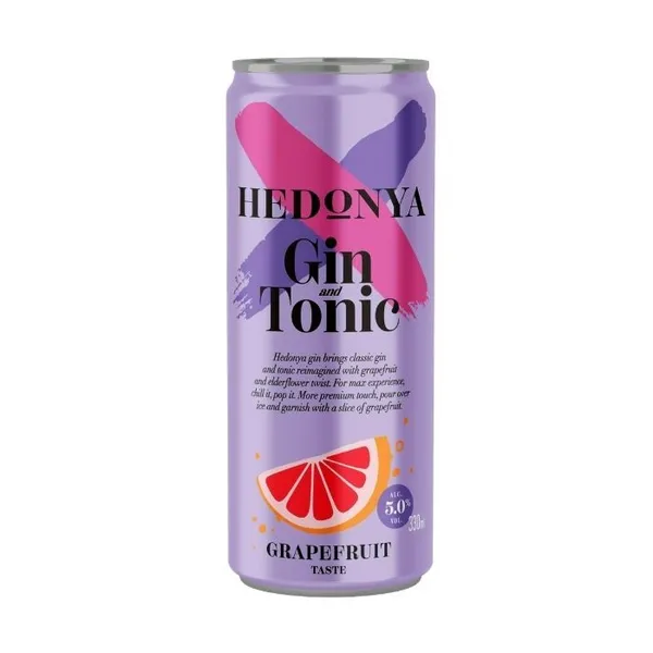 Alk.kokt. Hedonya Gin& Tonic Grapefruit 5%
