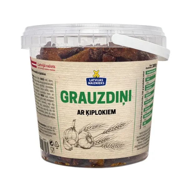 LatvijasM Grauzdiņi Zeltene Ar ķiplokiem 300g