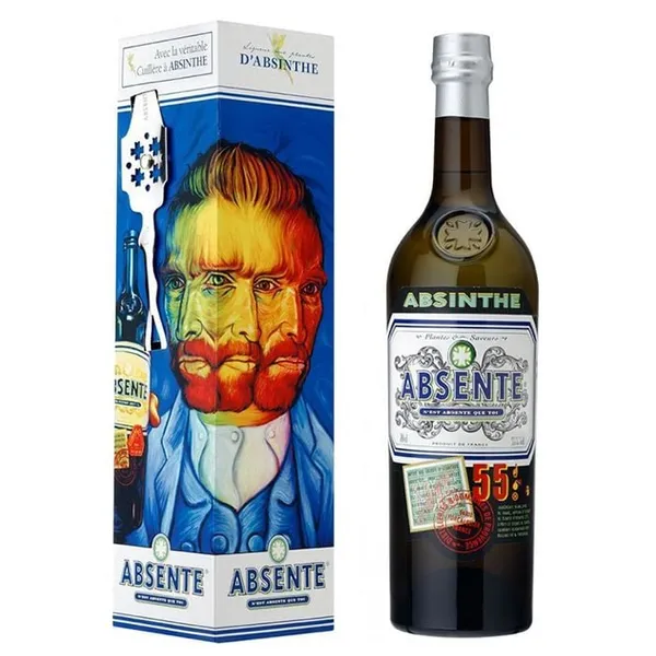 Stiprs alk.dzēr. Absente 55% kārbā+karote