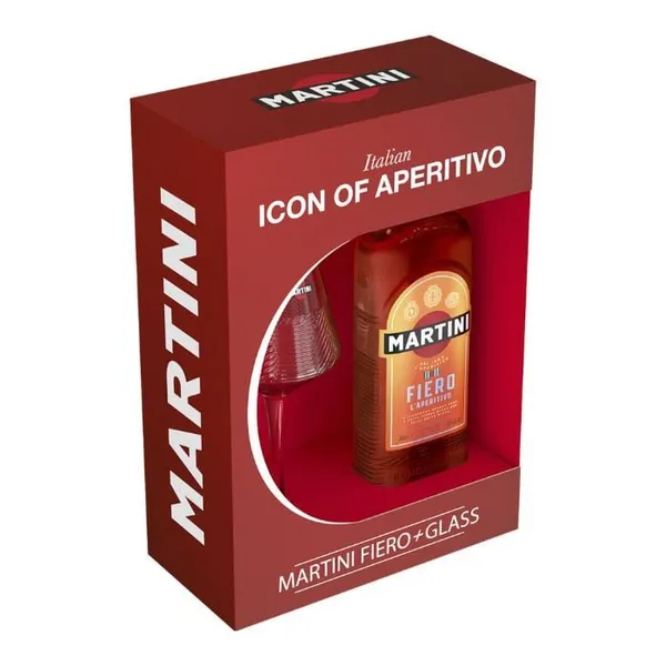 Vermuts Martini Fiero ar glāzi 15%
