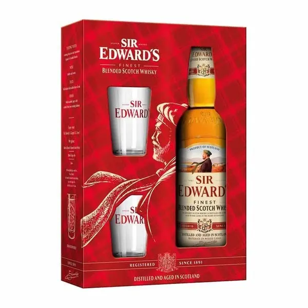 Viskijs Sir Edwards 40% + 2 glāzes