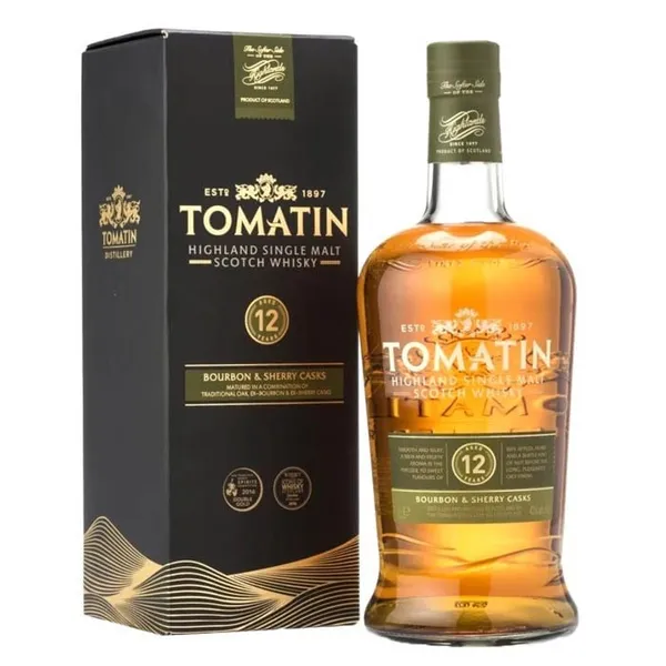 Viskijs Tomatin Bourbon & Sherry C.12YO 43%