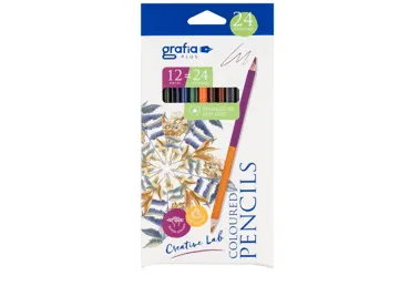 Abpusēji krāsain.zīmuļi GRAFIA 24 krās.