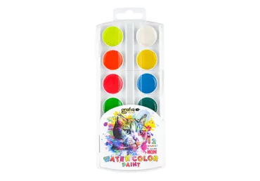 Akvarelis GRAFIA PLUS 12 krāsas