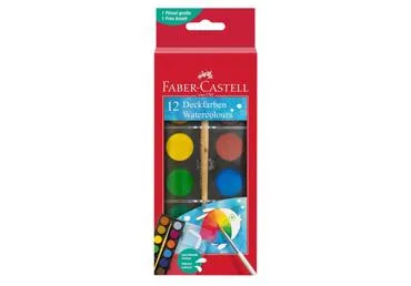 Akvareļkrāsas FABER-CASTELL 12 krāsas