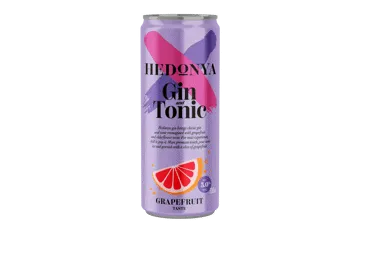 Alkoholisks kokteilis HEDONYA Gin&Tonic Grapefruit 5% 0,33L sk.D