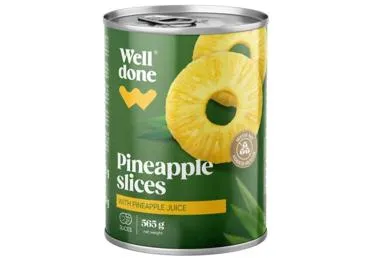 Ananasu šķēlītes sulā WELL DONE 565g