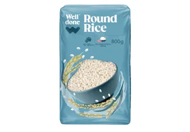 Apaļie rīsi WELL DONE 800g