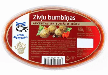 Apceptas zivju bumbiņas ar tomātu mērci ZIVJU MEISTARS 300g
