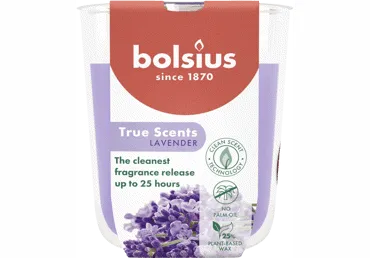 Aromātiska svece glāzē BOLSIUS Lavanda 10x8,5cm
