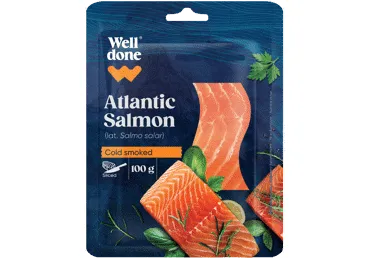 Atlantijas laša fileja WELL DONE auksti kūpināta 100g