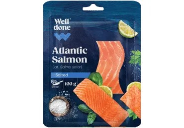 Atlantijas laša fileja WELL DONE sālīta 100g