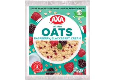 Ātri pagatavojamā auzu pārslu biezputra AXA avenes un kazenes 40g