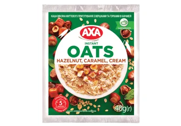 Ātri pagatavojamā auzu pārslu putra AXA rieksti un karamele 40g