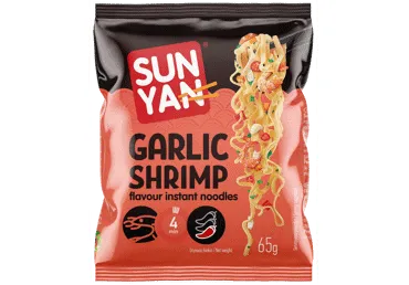 Ātri pagatavojamas nūdeles SUN YAN ar garneļu garšu 65g