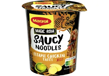 Ātri pagatavojami makaroni MAGGI Magic Asia ar vistu un sezamu 75g