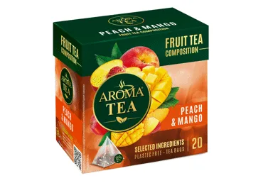 Augļu tēja AROMA TEA persiku-mango 20x2g
